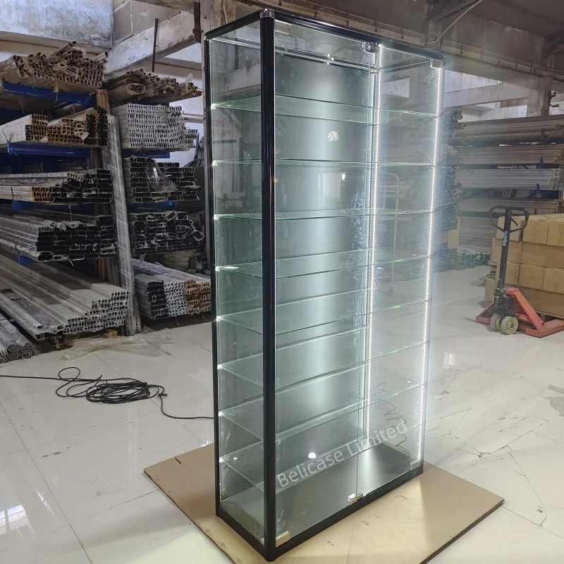 custom，Full Tobacco Store Cabinet Glass Show Displays with LED Lights for Smoke Shop Tobacco Shop Display Furniture