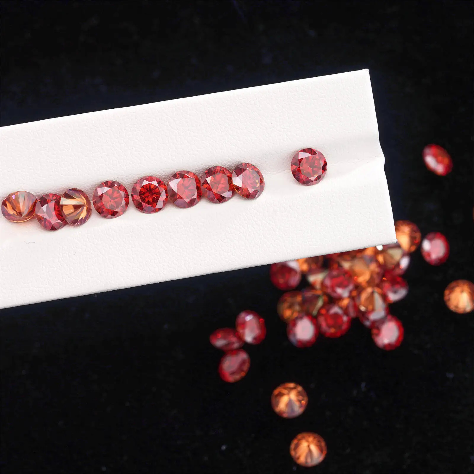 JH Granet Red Moissanite Diamond Moissanita Loose Gemstone Passed Diamond Tester VVS1 with GRA Report