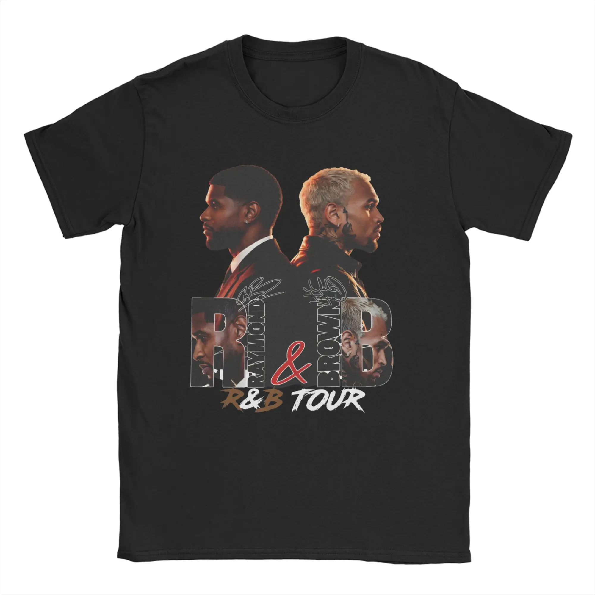 Unique R&B Tour Raymond & Brown Tour Poster T-Shirts Men Women Crewneck 100% Cotton T Shirts  Short Sleeve Tees Plus Size Tops
