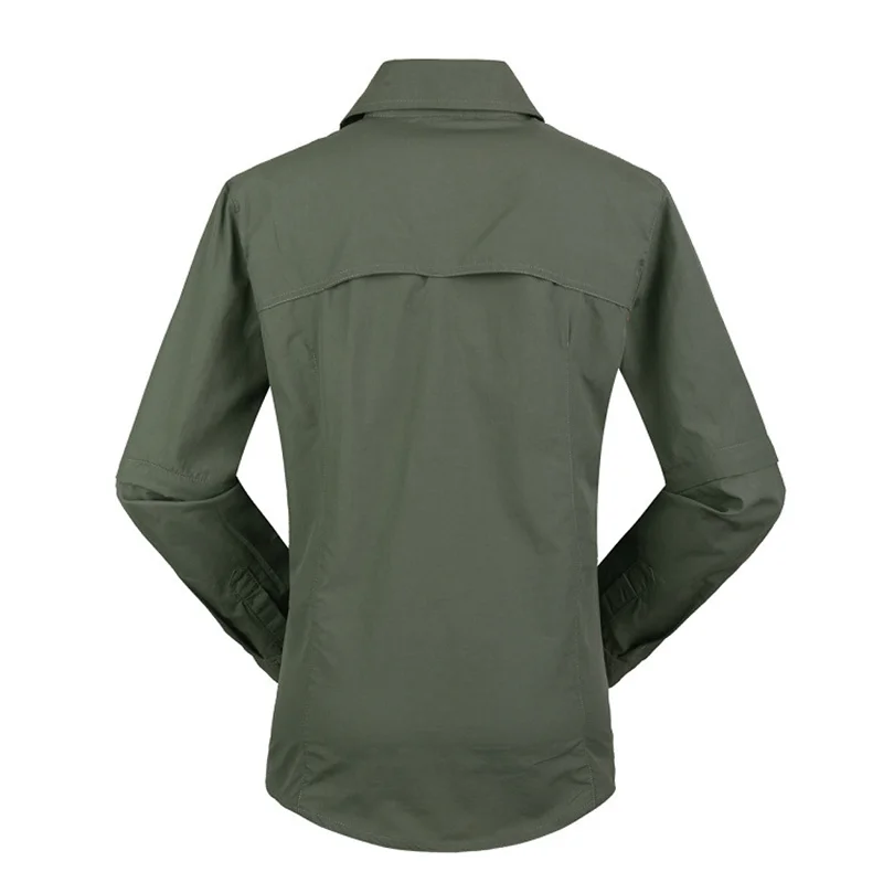 Women Quick Dry Outdoor Shirt Removable Hiking Camping Shirt Pants Summer Breathable Hunting&Climbing Shirt Trousers