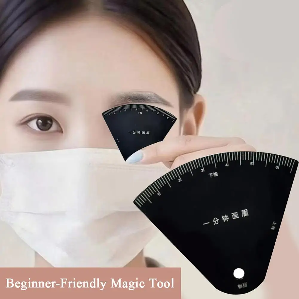 أداة تصفيف الحواجب المطورة لمدة دقيقة واحدة مع مقاس محيطي - حواجب ذات مظهر طبيعي سهلة، مسطرة تصميم حواجب سريعة الرسم تدوم طويلاً #4