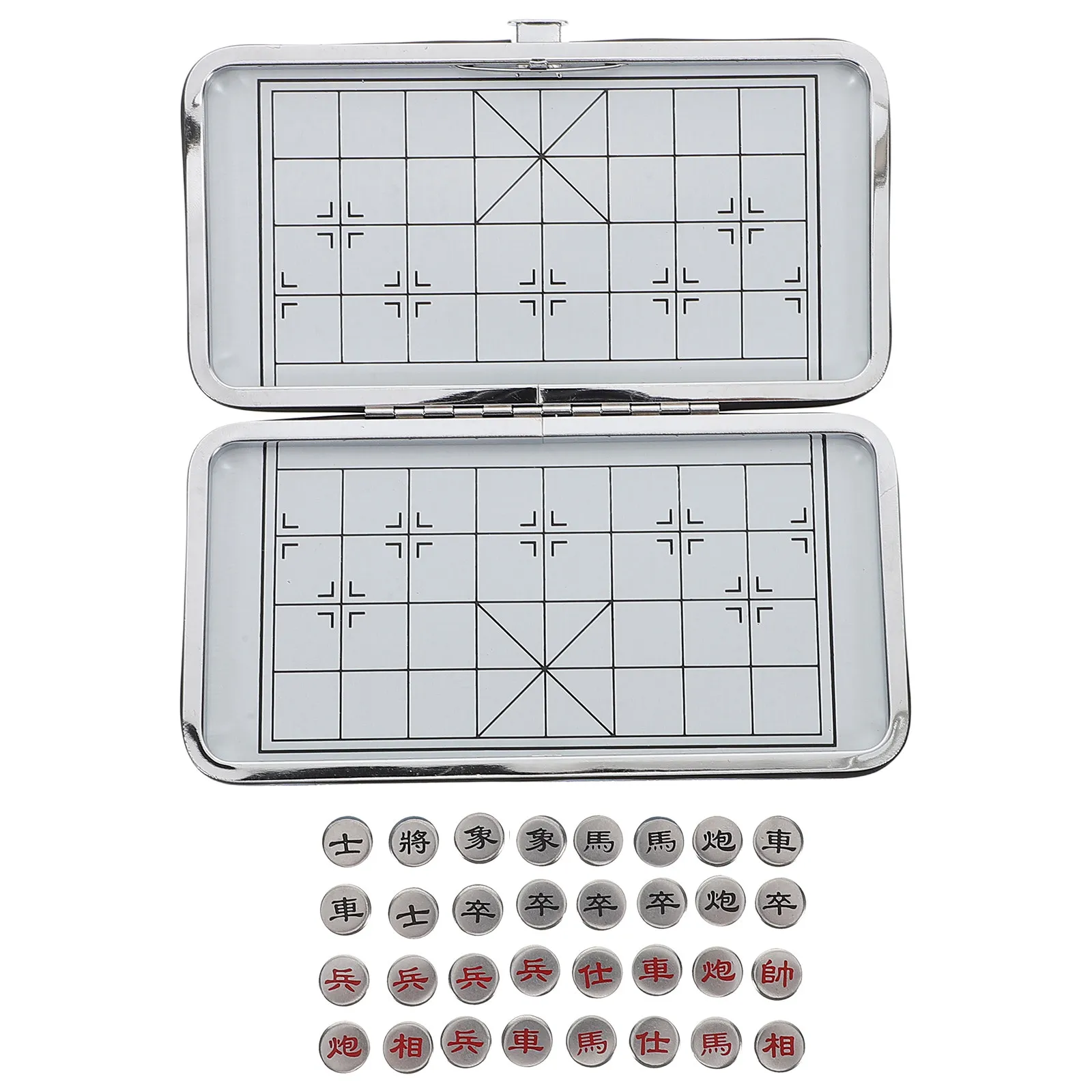 

1Set Portable Magnetic Chinese Chess Set Foldable Board Metal Pieces Mini Travel Xiangqi Game Outdoor Chinsee Chess