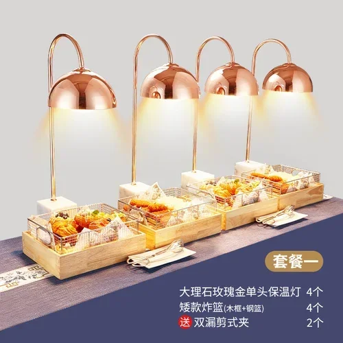 

Heat Lamp Dining Buffet Food Pizza Chips Fried Chicken Barbecue Heating Display Plate Hotel Warm Food Heat Preservation Lamp