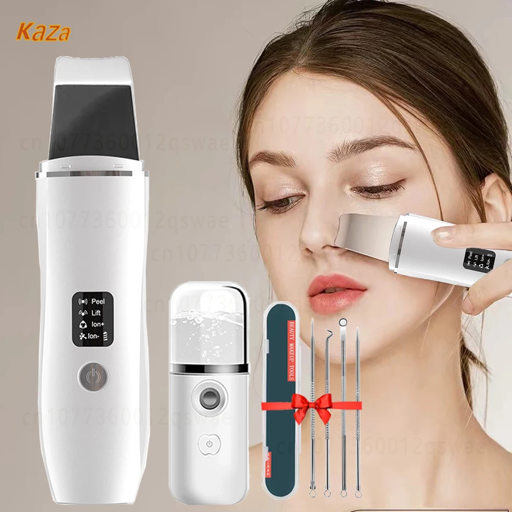 Ultrasonic Skin Scrubber, Espátula Facial, Limpeza Facial Profunda, Limpeza Facial, Peeling Limpo, Poro Ion Acne, Sonic Cleanser