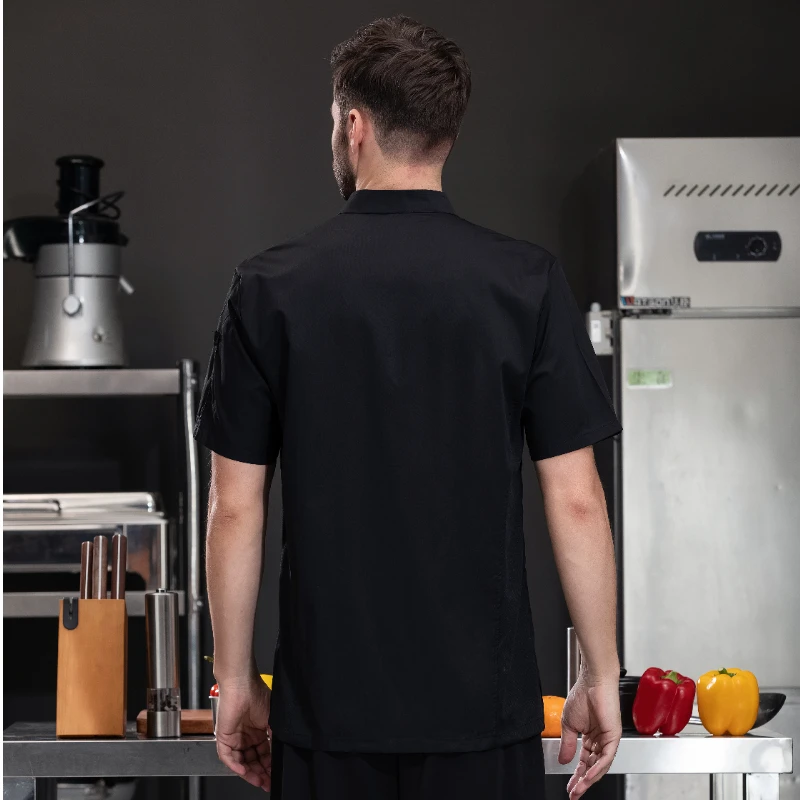 シェフ制服男性女性シャツコック服半袖レストランホテルコスチュームキッチンシェフパン屋ウェイター作業服
