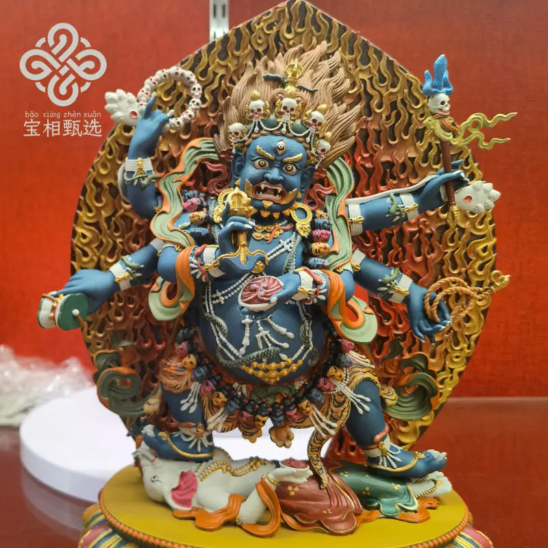 Six-armed Mahagala pure copper and copper Buddha statue painting selection r2 Tibetan tantra Buddhist hall is dedicated to the d