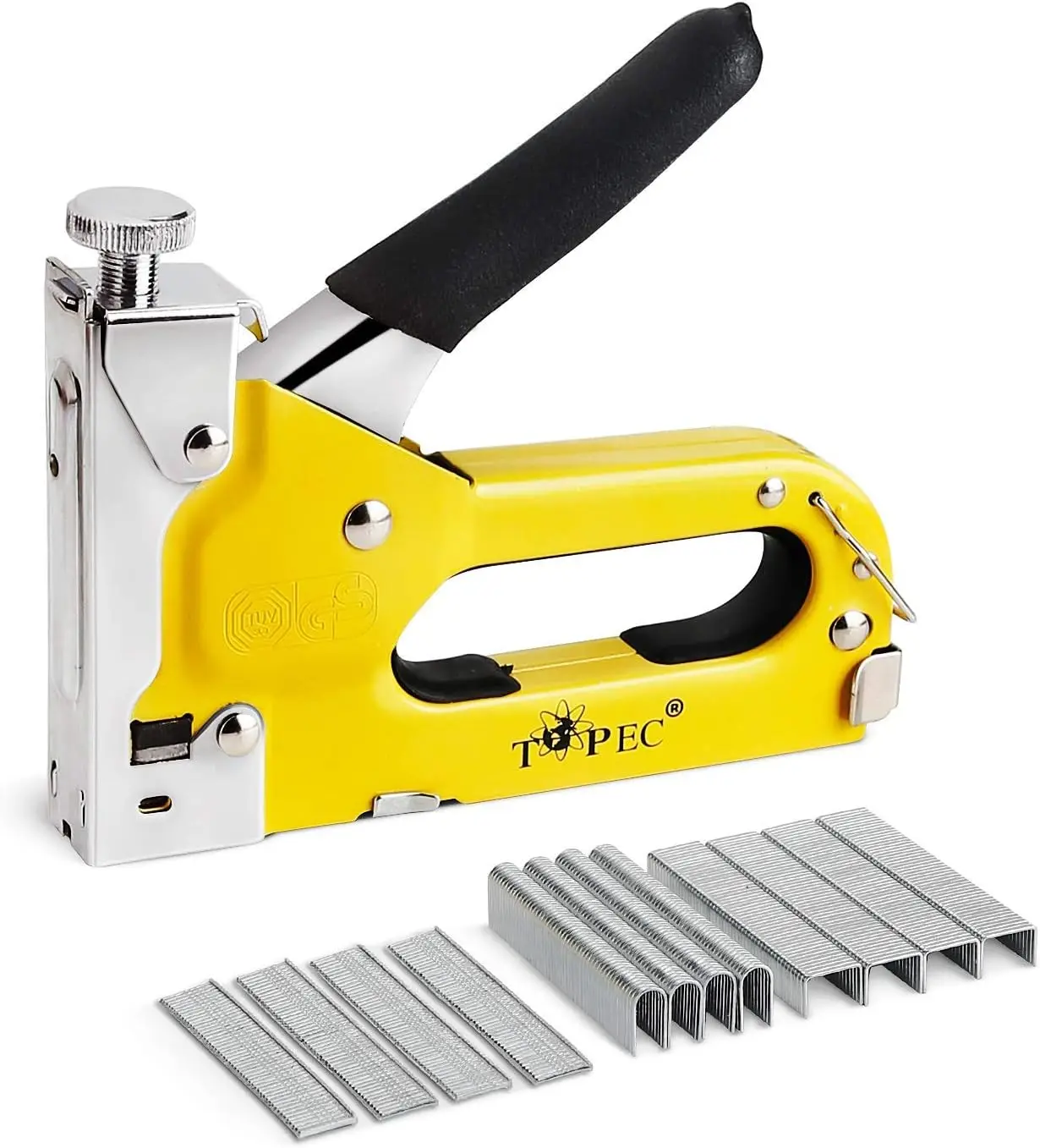 

3-in-1 Heavy Duty Staple Gun with 600 Staples, Power Adjustment for Upholstery, Wood, Crafts, Furniture, DIY