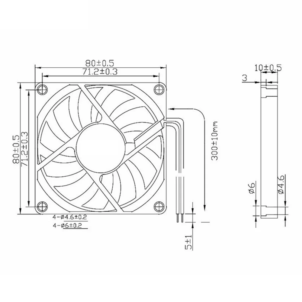 Brushless Cooling Fan 8010 Cooling Fan 5V 12V 24V 2 Pin 80x80x10mm Pc Computer CPU System Heatsink