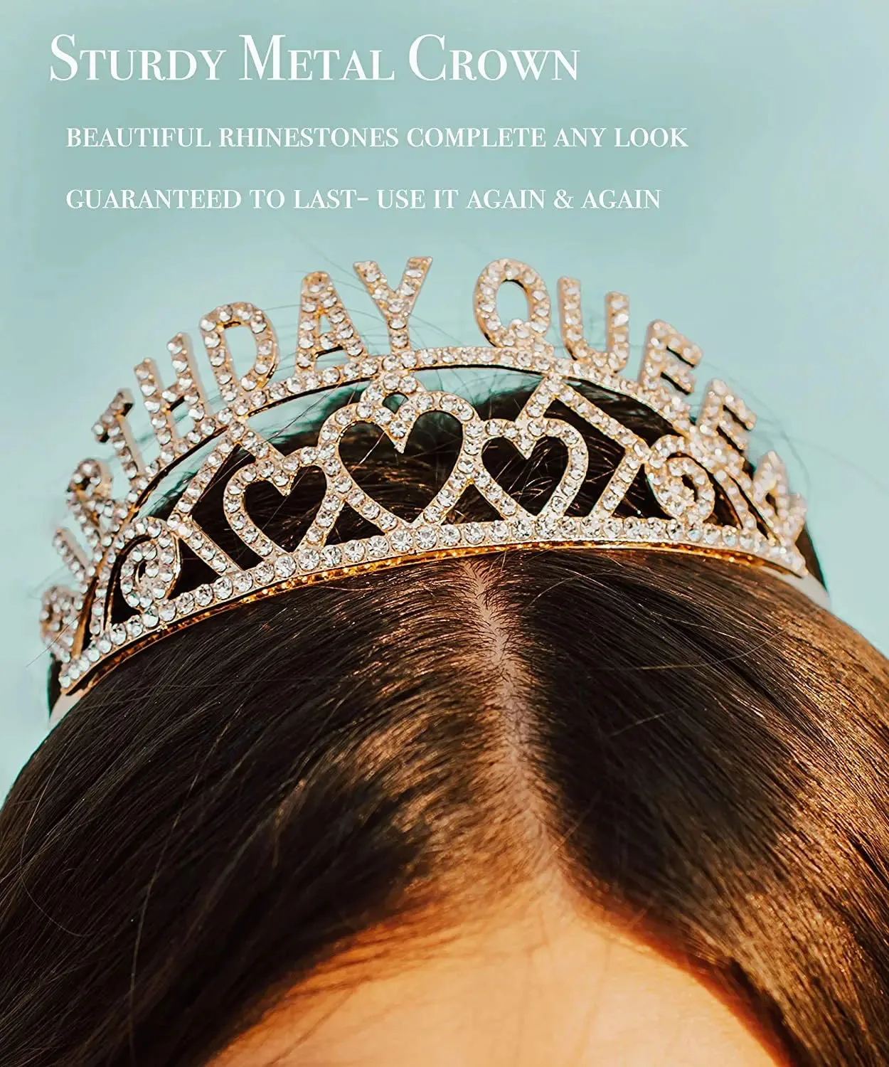 Alles Gute zum Geburtstag Krone Mädchen Tiara Geburtstag Prinzessin Geburtstag Königin Schultergurt Schärpe Set Prinzessin Mädchen Geburtstag Party Dekor – Detail 10
