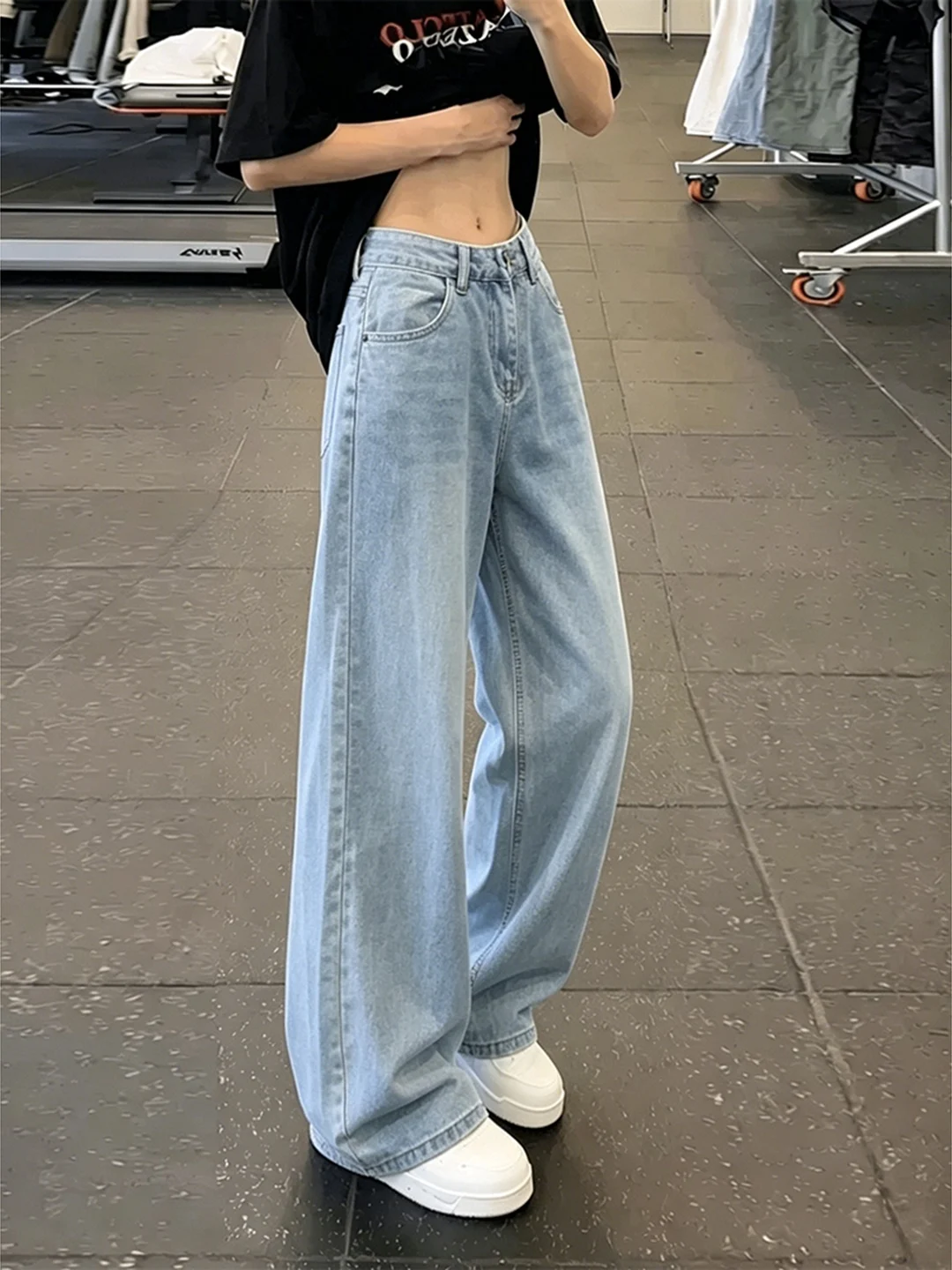 

Slim Fit Straight Leg Blue Jeans Men's Summer Thin American High Street Cleanfit Bootcut Trousers Youth Casual Wear