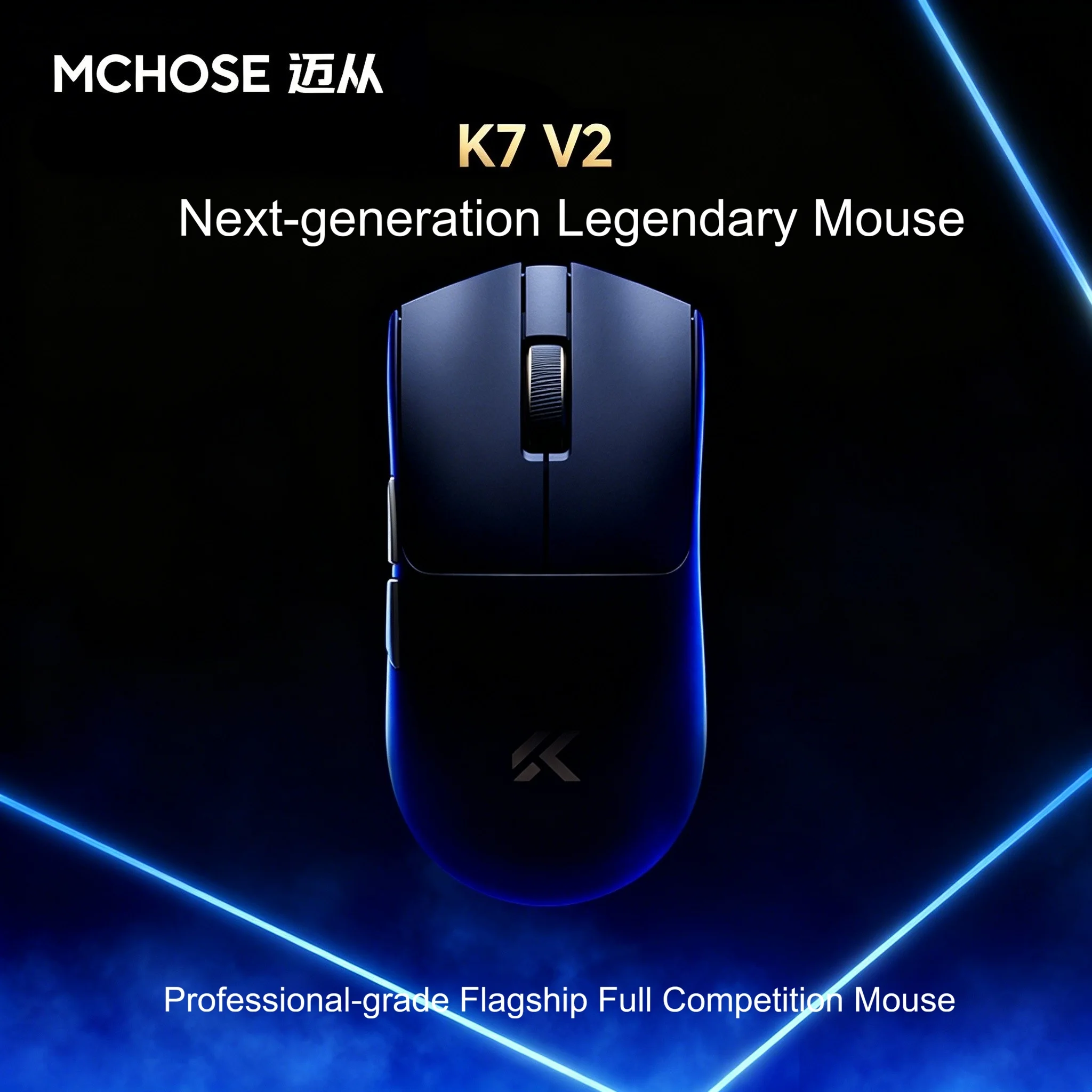 MCHOSE K7 V2 Ultra+ PAW3955 TI 8K Polling Rate Tri Mode Wireless Gaming Mouse Nordic 54L 50000DPI RGB Magnetic Dock for PC Gamer