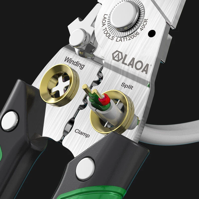 7 In 1 Wire Stripping Pliers Multifunction Electrician Cable Cutting Terminal Crimping Splitting Winding Line Hand Tools