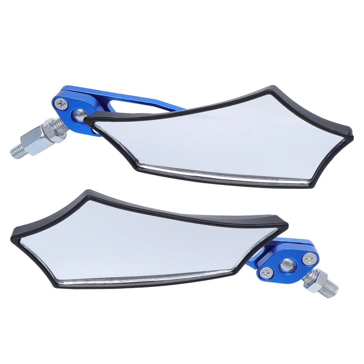 

2pcs Alloy Rearview Mirrors Bike Safety Mirrors Handlebar Rear View Mirrors Accessories for Electric Bike Motorcycle (Blue)