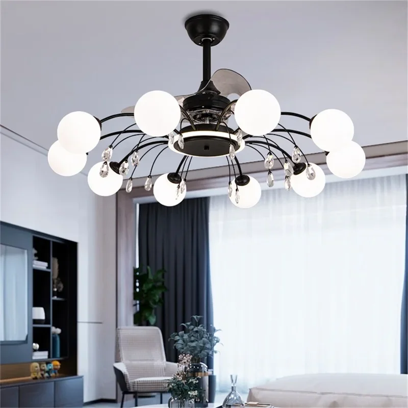 SEAN Nordic Ceiling Fan with Lights Modern Branch LED Lighting Remote Control for Home Dining Room