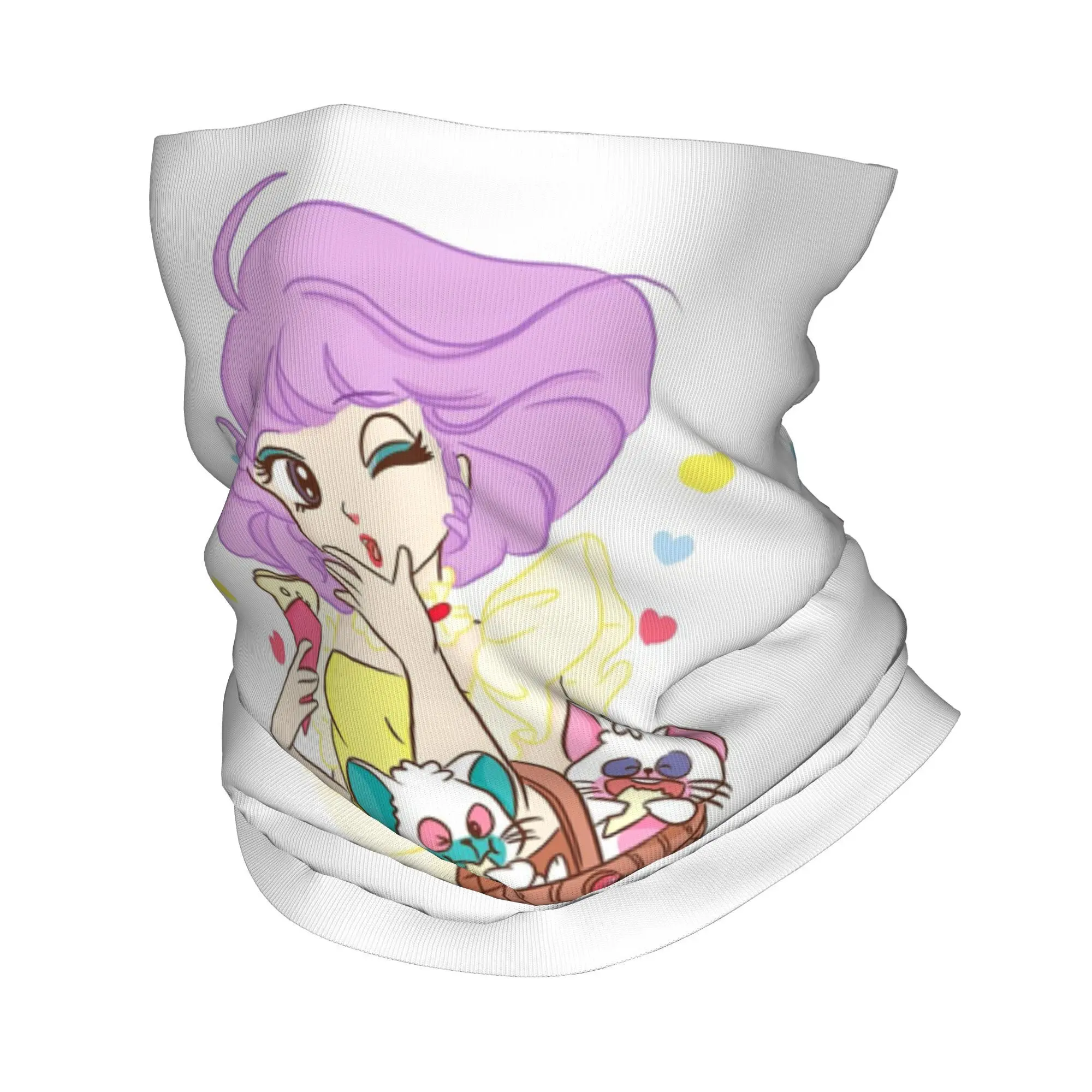 Shojo ídolo cremoso mami bandana pescoço gaiter impresso lenço facial multifuncional ciclismo cachecol equitação para homens mulheres adulto à prova de vento