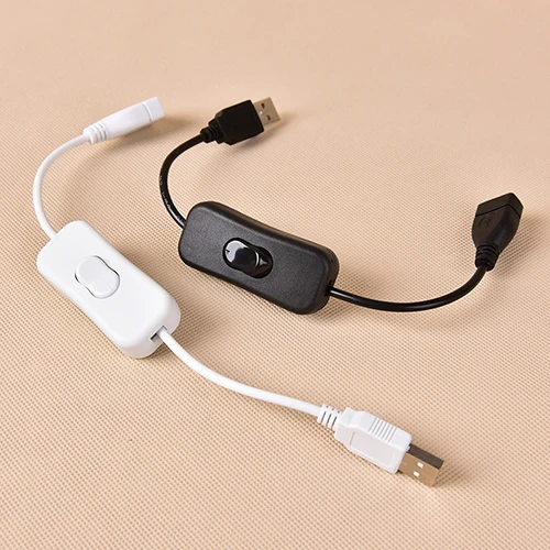 New 1pc Woopower Copper Material USB Cable Male to Female Switch ON OFF Cable Toggle LED Lamp Power Line 28cm