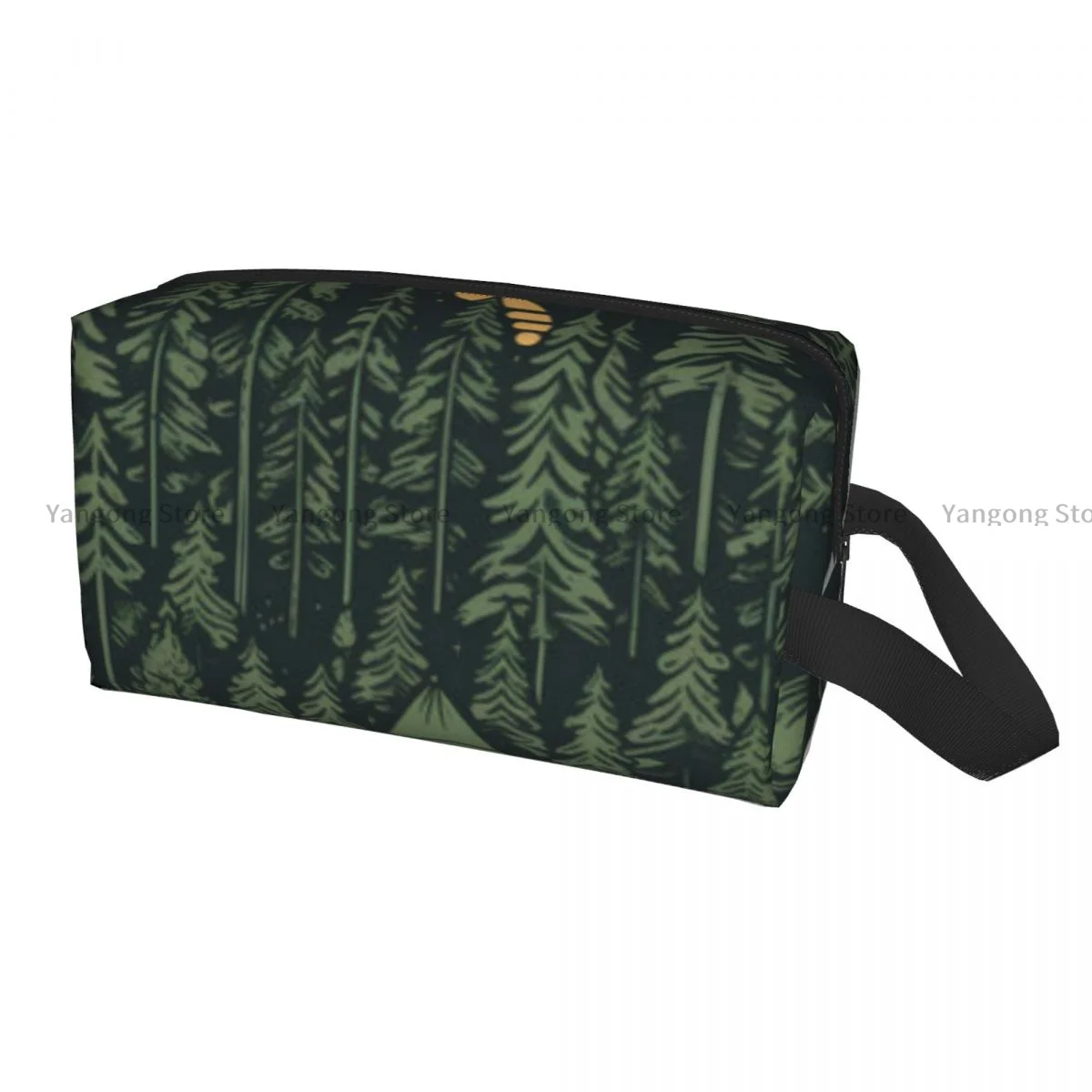 

Cosmetic Bag Large Capacity Portable Camping In The Woods Illustration Pencil Case Makeup Storage Bag