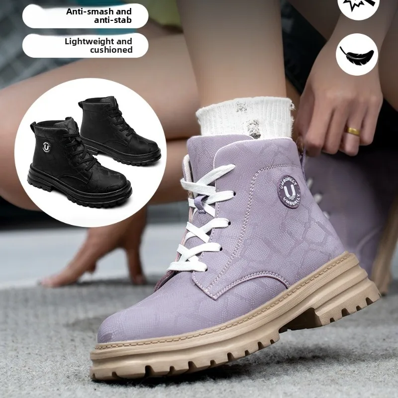 أحذية السلامة للنساء للعمل أحذية السلامة الصلب تو حذاء واقي الصلب تو أحذية امرأة الفتيات سلامة البناء 35-42