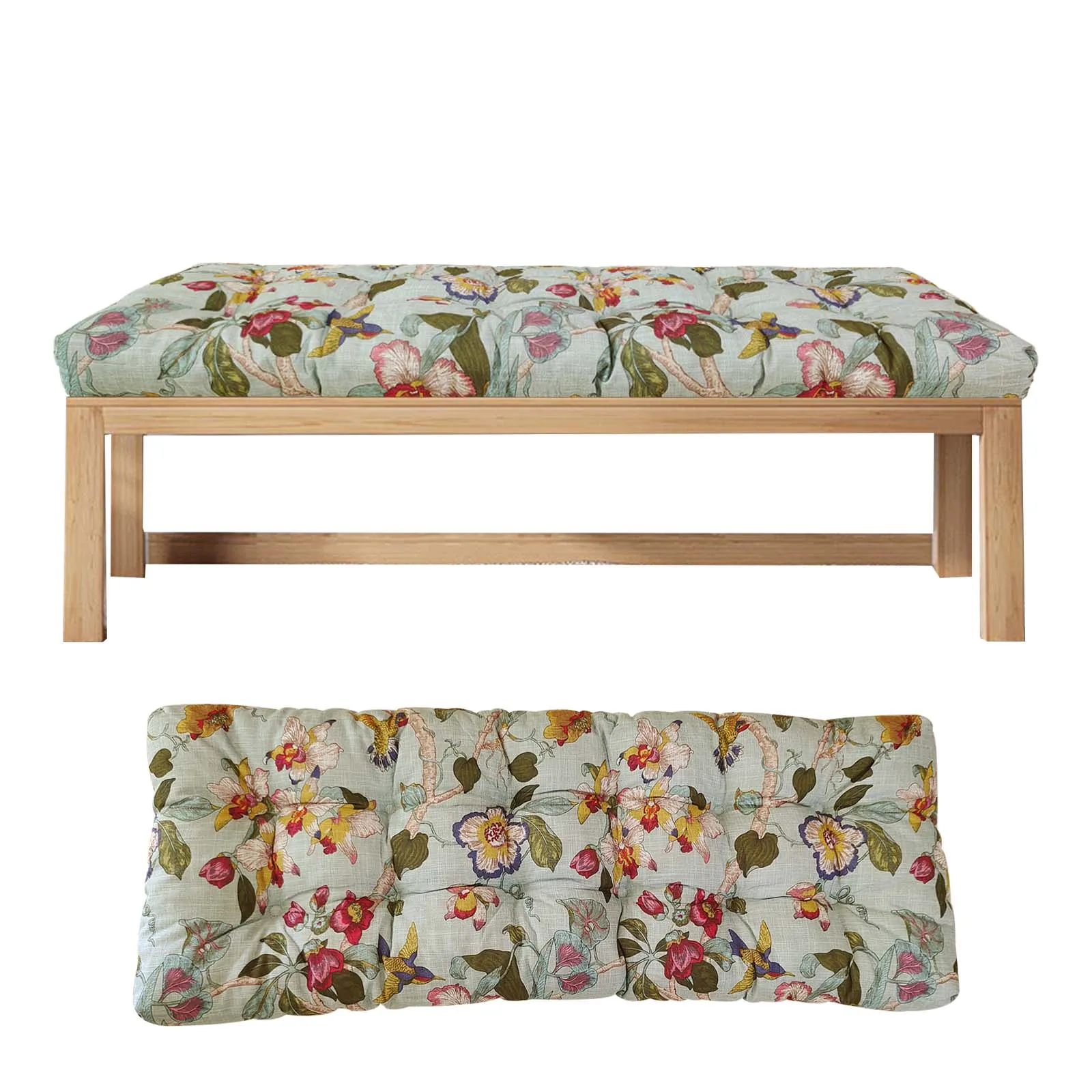 Flower Pattern Long Chair Seats Bench Cushion Bay Window Mats Windowsills Cushions Custom 6CM Thick Patio Pads for Garden Home
