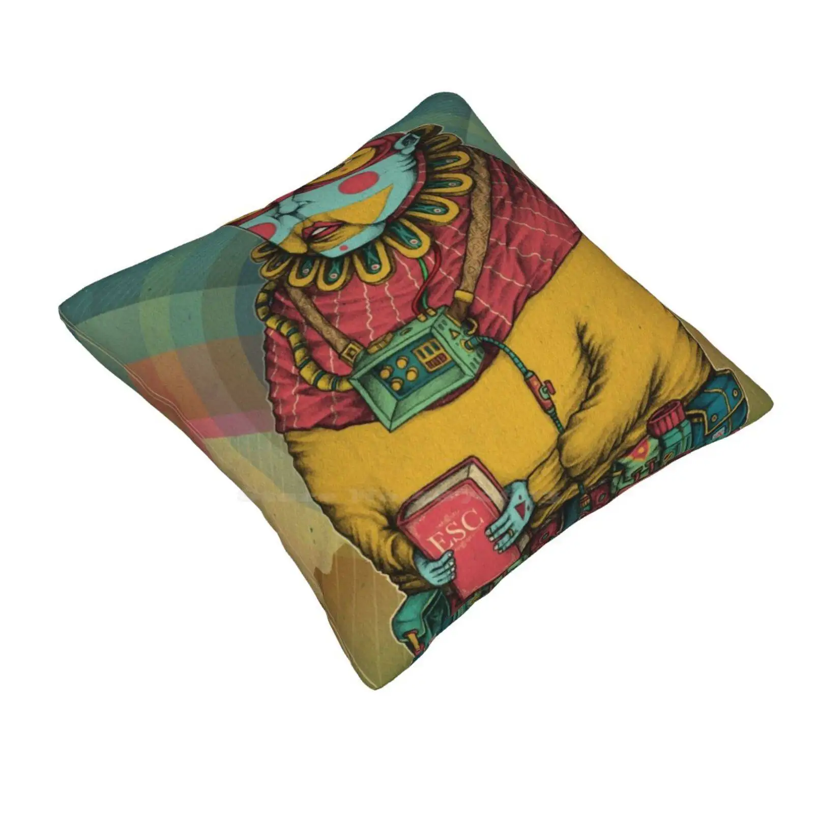 Holy Clown Bedroom Office Hug Pillowcase Holy Clown Surrealism Hand Draw Colours