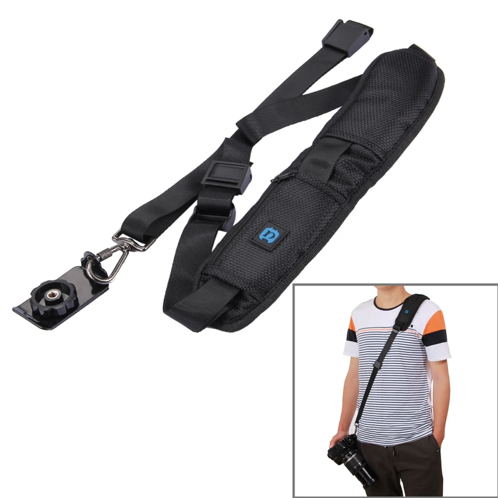 Quick Release Anti-Slip Nylon Soft Pad Single Shoulder Camera Strap +Metal Hook Comfortable DSLR Camera Belt For DSLR Camera