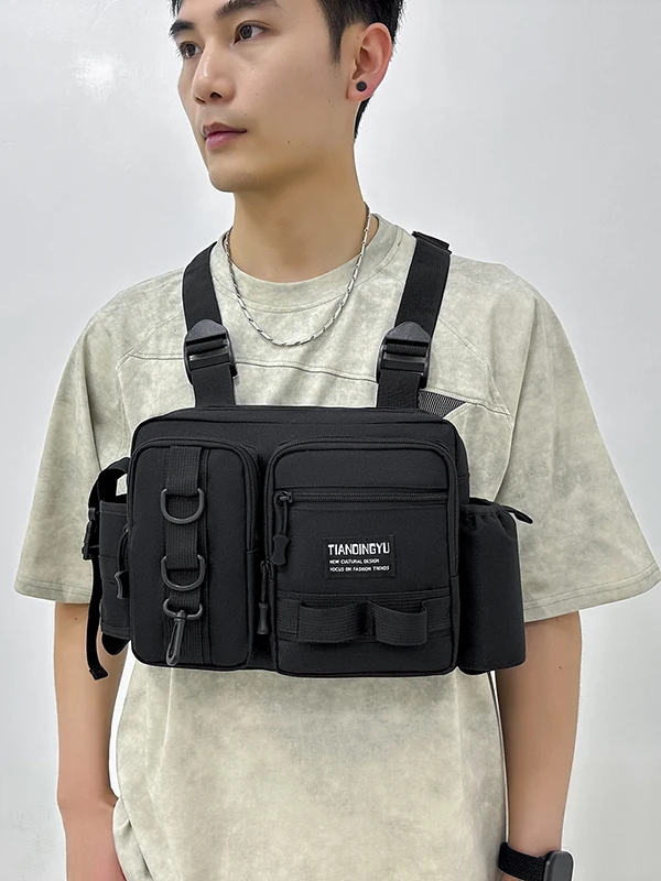 タクティカルカジュアルメンズチェストバッグアウトドアフィッシングパック多ポケットスポーツベストバッグepsin機能性スタイルポリエステル裏地