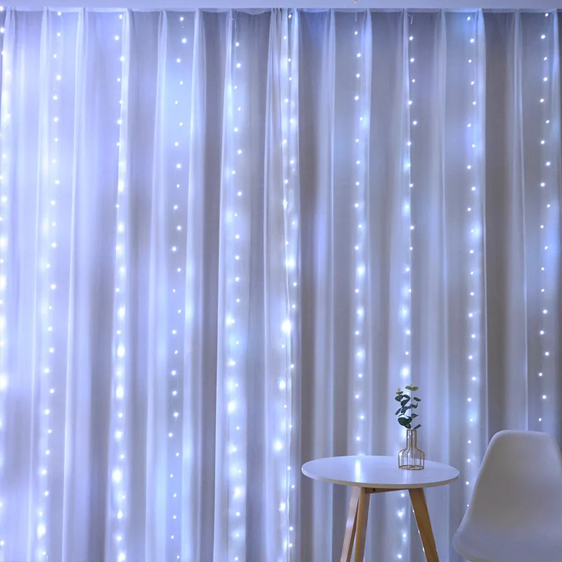 Rideau Lumineux LED avec Télécommande USB, 8 Modes, Décoration de Noël pour la Maison, Mariage, ixde Vacances