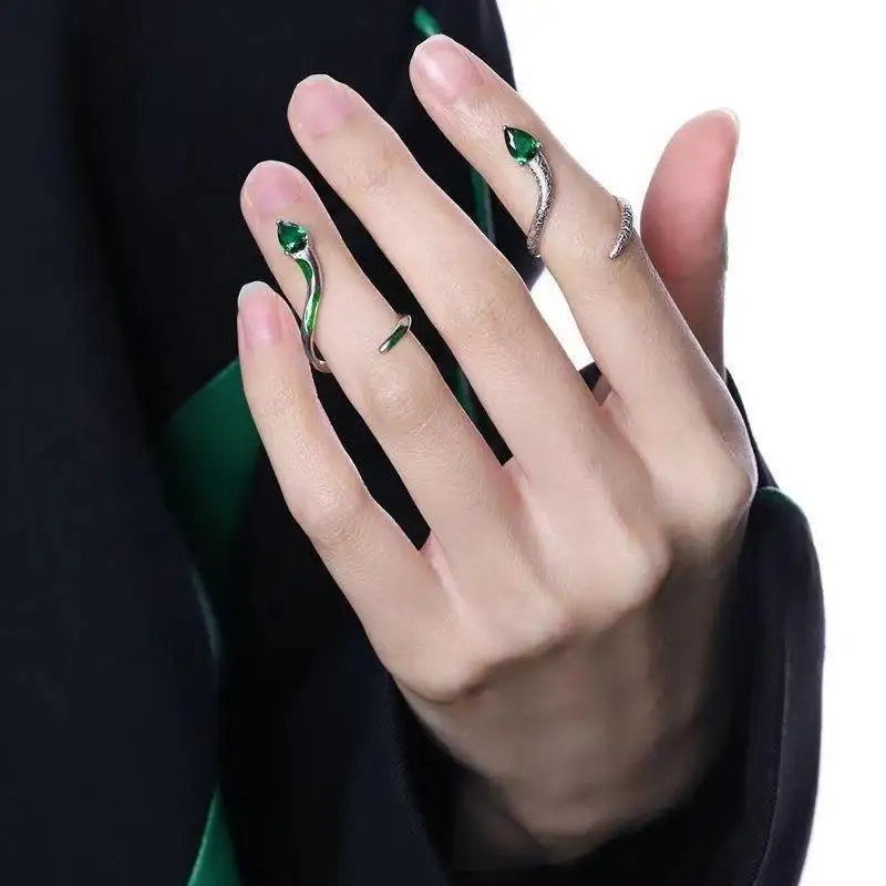 Harry Potter Ring Slytherin Magic Fingertip Wrapped Spirit Snake Ring Harry Potter Original Joint Ring Snake House Girl Geschenk