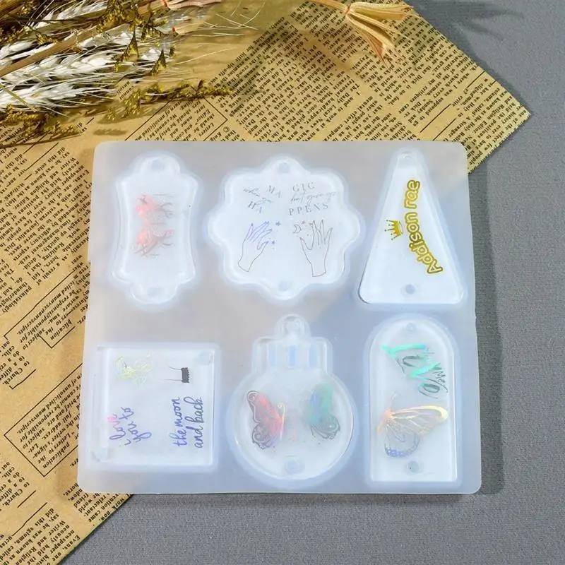 

Y08C Resin Molds for Jewelry Earring Making Keychain Pendant Mold Silicone Mould Exploy Casting Tools Mold Charm DIYs Craft