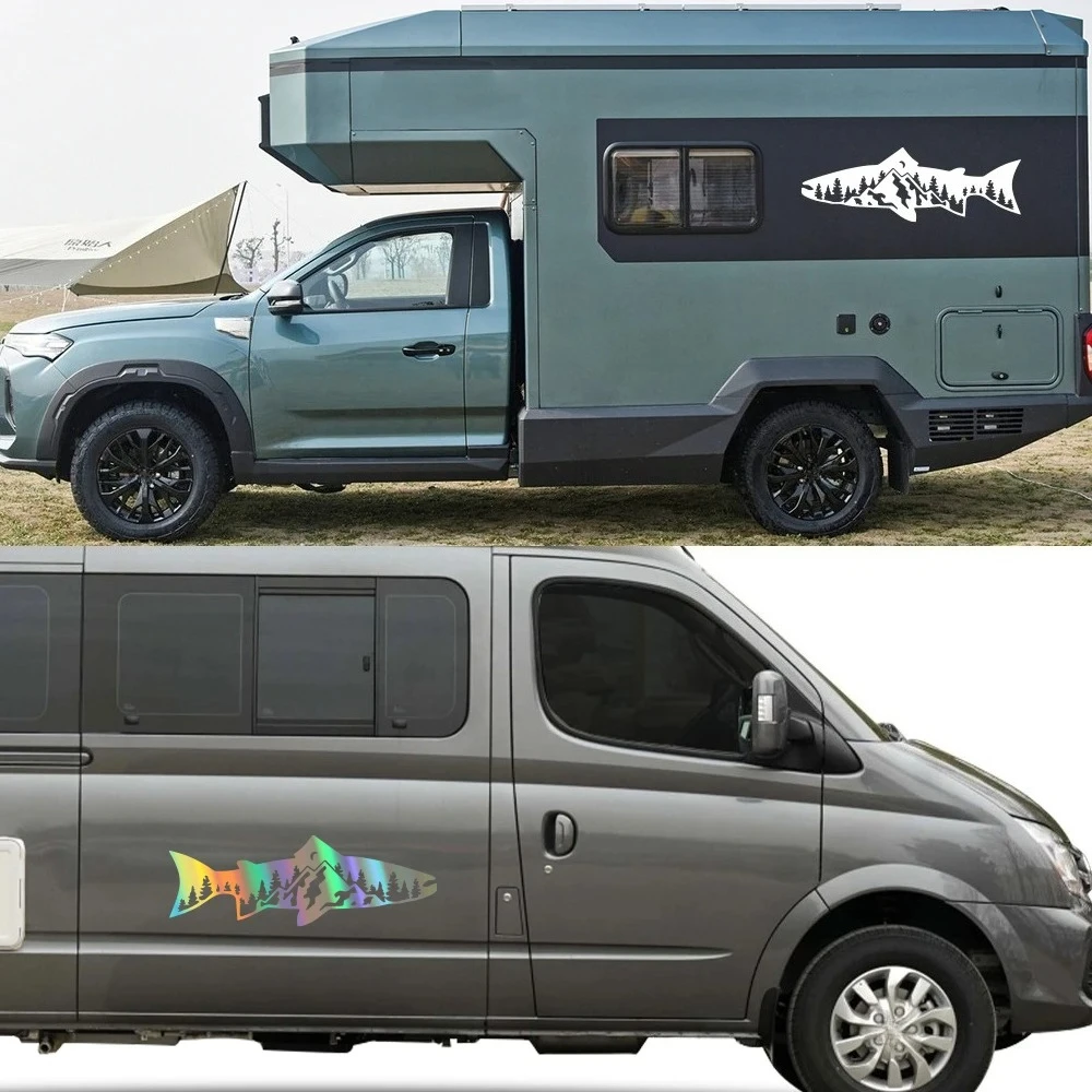 Graphics Forest Fish Decor Sticker Car Body Decoration Van Camping Rv Motohome Caravan Motor Vehicle Auto Tuning Accessories view 4