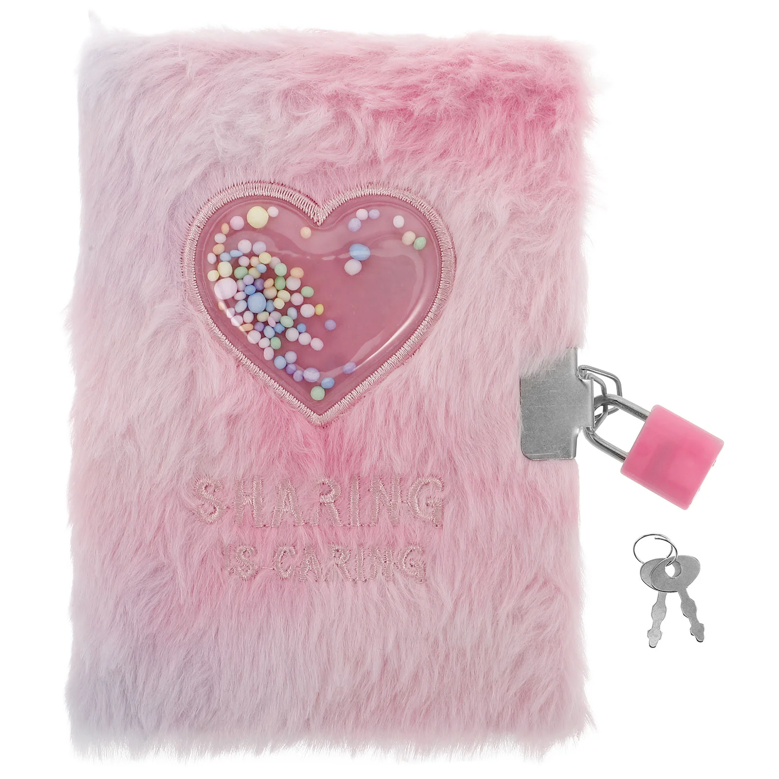 

Girls Plush Locking Journal with Heart Pattern Fuzzy Writing Diary with Lock and Key Secure Notebook for School Office