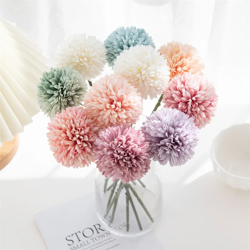 6pcs Artificial Flowers Hydrangea Bouquet Wedding Decoration Fake Flower  Home Room Vase Decor Accessories Center Table Ornament