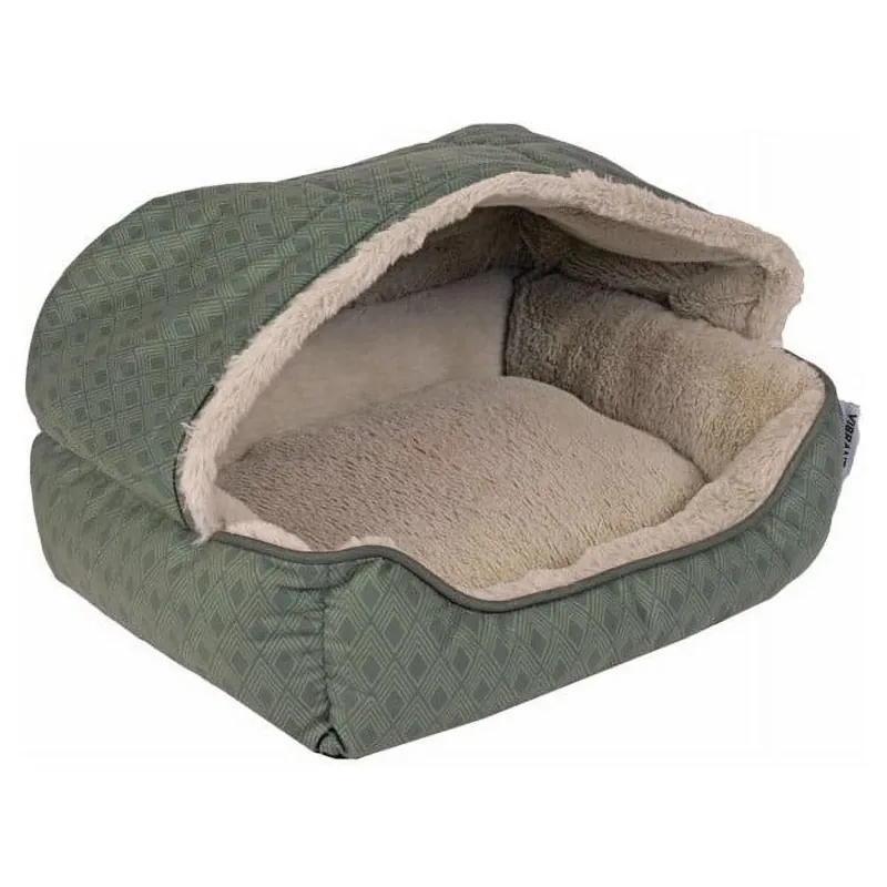 

Oval Cuddler Pet Bed, Covered, Small, Green 18" x 14" x 12"