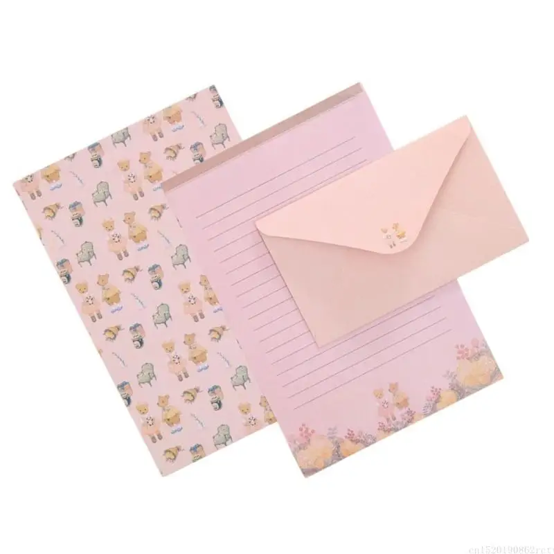 Phong bì thân thiện D5BB và Bộ phong bì giấy ghi chú phù hợp có họa tiết hoa và động vật dễ thương
