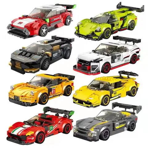 새로운 하이테크 슈퍼 스포츠카 시리즈 모델 벽돌 MOC 속도 챔피언 차량 Lamborghinied 빌딩 블록 어린이 선물 용품
