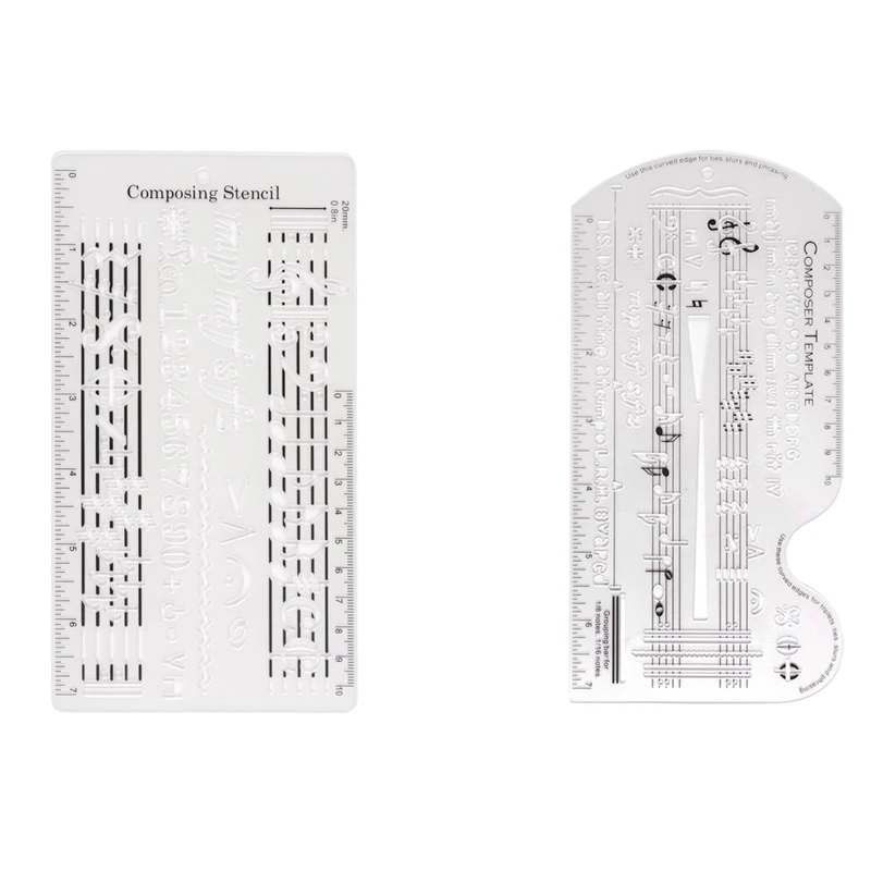 NEW-Song Writer's Composing Template Stencil For Music Notes & Symbols Staff Drawing Ruler Music Composition Accessories