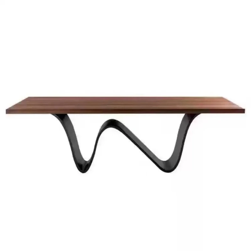 

Walnut large board dining table rectangular negotiation table minimalist solid wood workbench desk creative personality wooden