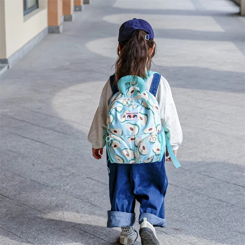 Korean Kids Backpacks Light Portable Kindergarten Schoolbag Cartoon Fruit Print Children Backpack for Girls Boys Bags 2024 New