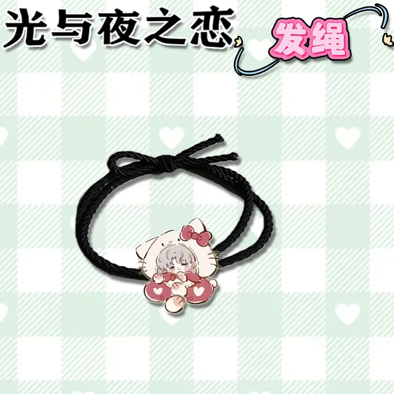 5 шт., свет и ночь, аниме Osborn Sariel, веревка для волос Kawaii, высокая эластичность, повязка на голову с героями мультфильмов для девочек и женщин, аксессуары для волос, подарки