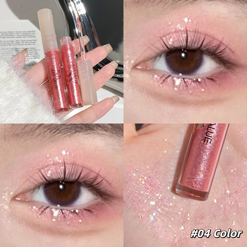 Set di ombretti liquidi Impermeabile a lunga durata Perlescenti Shimmer Pearl Sparkle Glitter Ombretto Baco da seta Cosmetici coreani