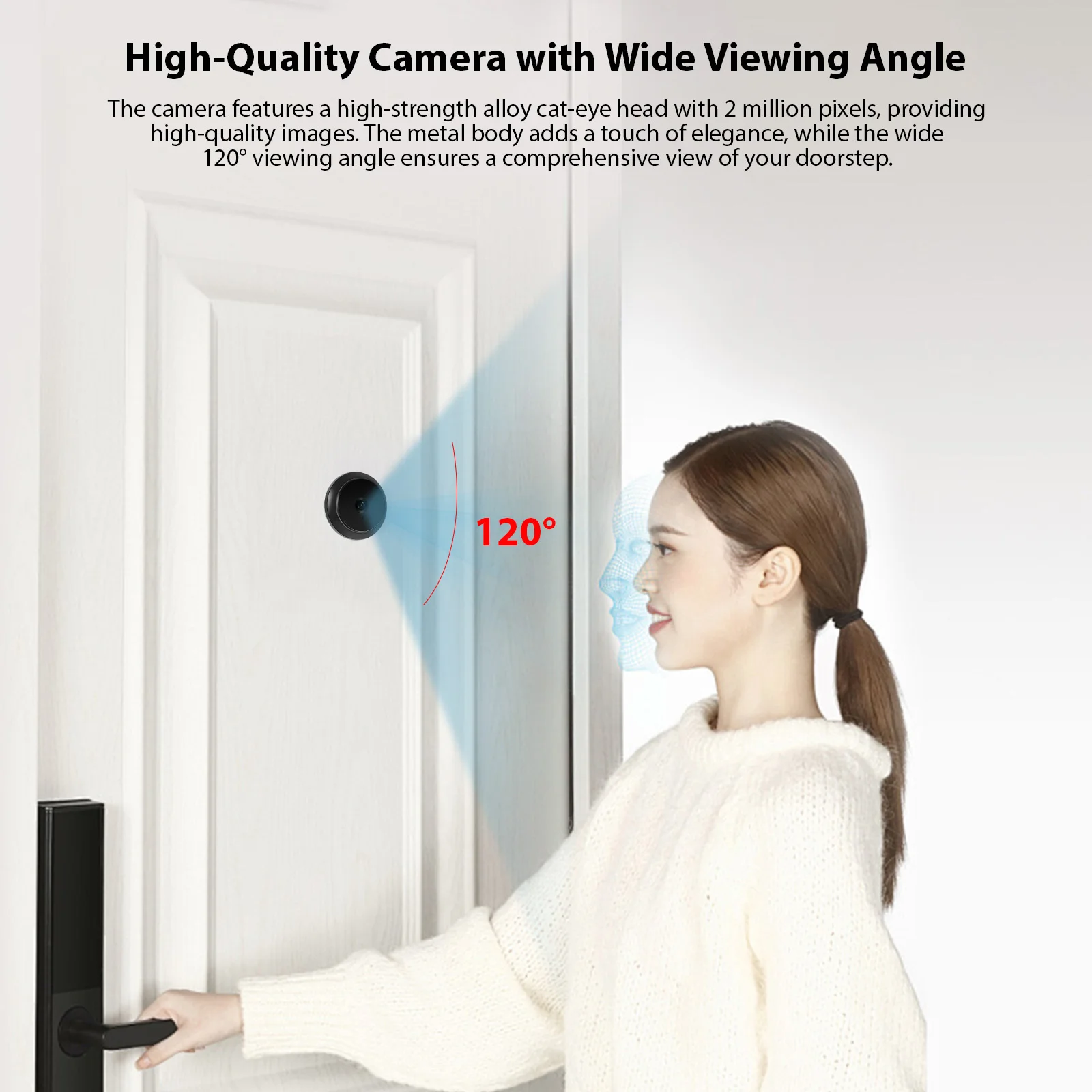 3.97-inch Peephole Camera for Apartment Door 2MP LCD Digital Peephole Viewer 120 Degree Color Infrared Camera 1080P Door Monitor