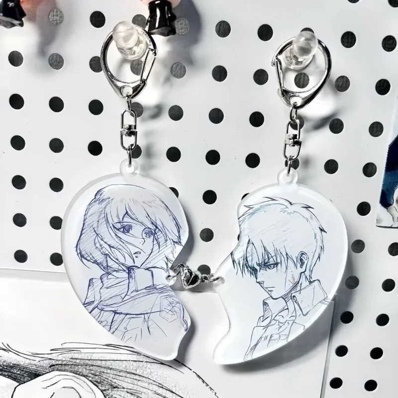 Nouveau porte-clés en acrylique Attack on Titan Eren Jaeger Mikasa Ackerman, design créatif et distinctif, de grande valeur, pendentif décoratif pour sac d'étudiant