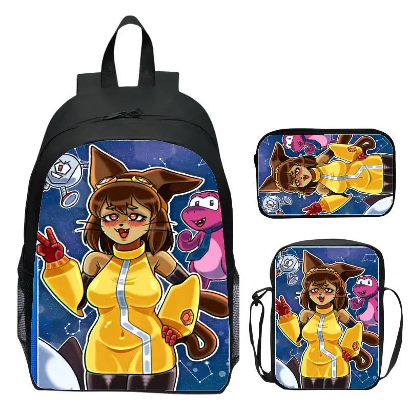 Game Universe Gameoverse Three Piece Set for Children, Elementary School, Kindergarten, Backpack, Pen Bag, Shoulder Bag