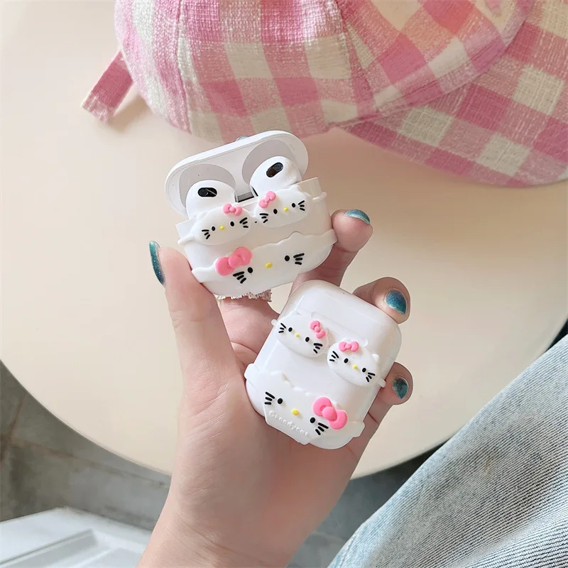 Hello Kitty Airpods аксессуары для бикини Anime Sanrio Cute Y2K Hot Girl креативные наушники Apple Kawaii Мультяшные аксессуары Подарки