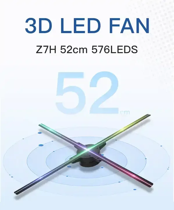 3D Holographic Projection 52cm 3D Fan for Advertising Display Hologram Projector 3d Hologram Light