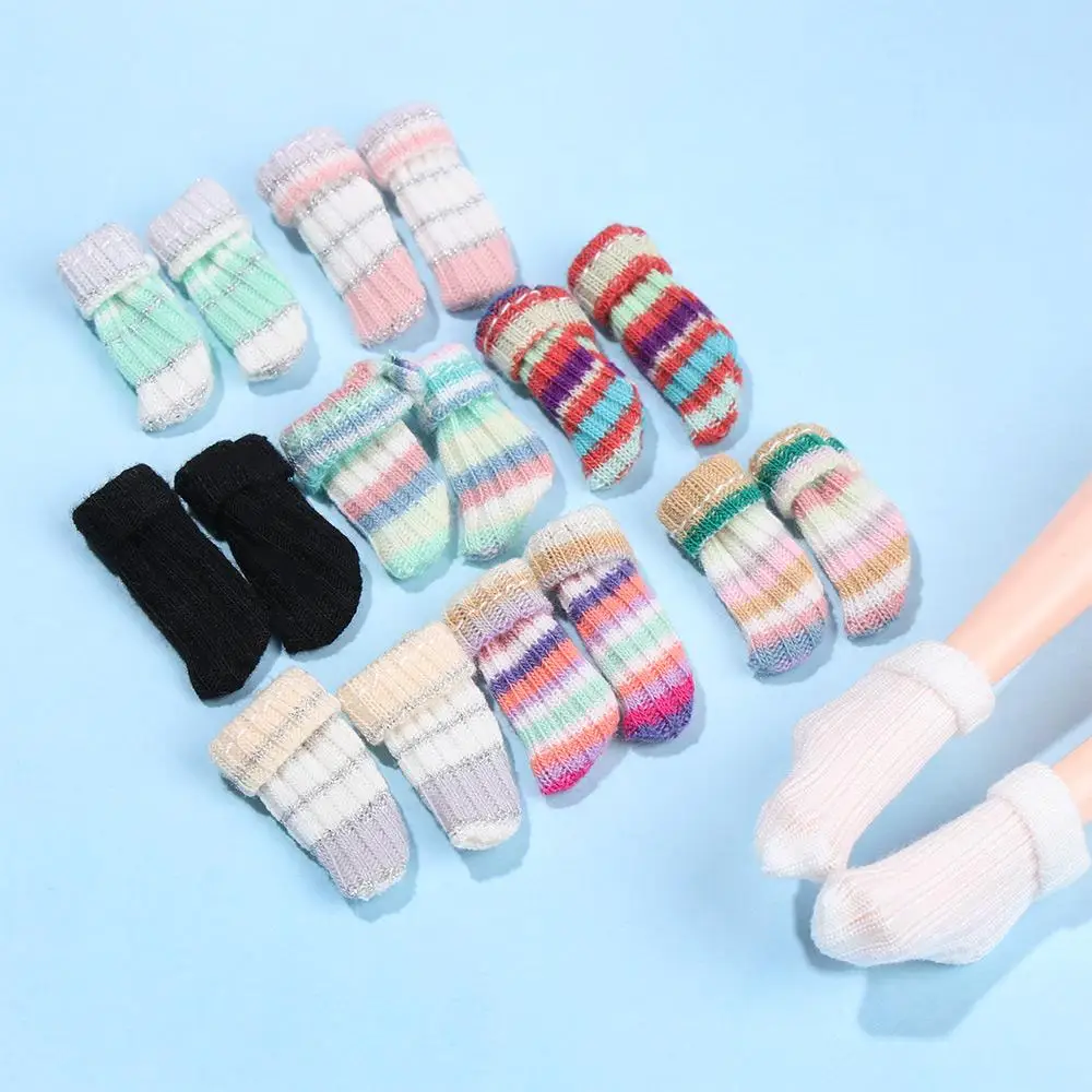 New Multistyles Stripe Doll Socks Cute Mini Ob11 Doll Stocking Dollhouse Decoration For 1/3 1/4 1/6 1/12 Dolls