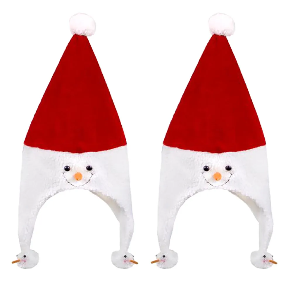 

2pcs Christmas Snowman Hat Santa Claus Costume Party Decoration Cosplay Accessory Festive Dance Event Headwear Ornament