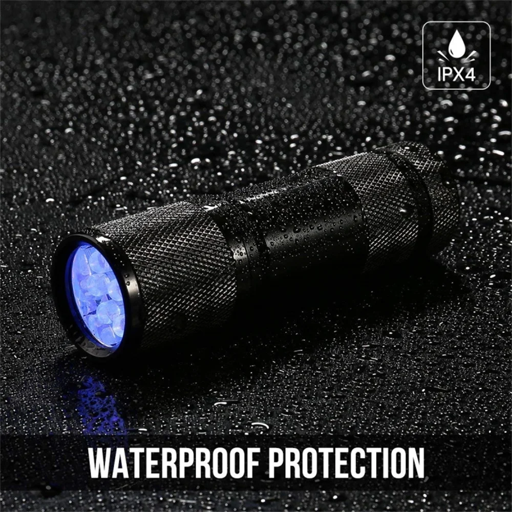 Ultraviolet Flashlight UV LED Light Waterproof Aluminum Dryer Curing Lamp Outdoor Torch Detector for Urine Stain Home Useful