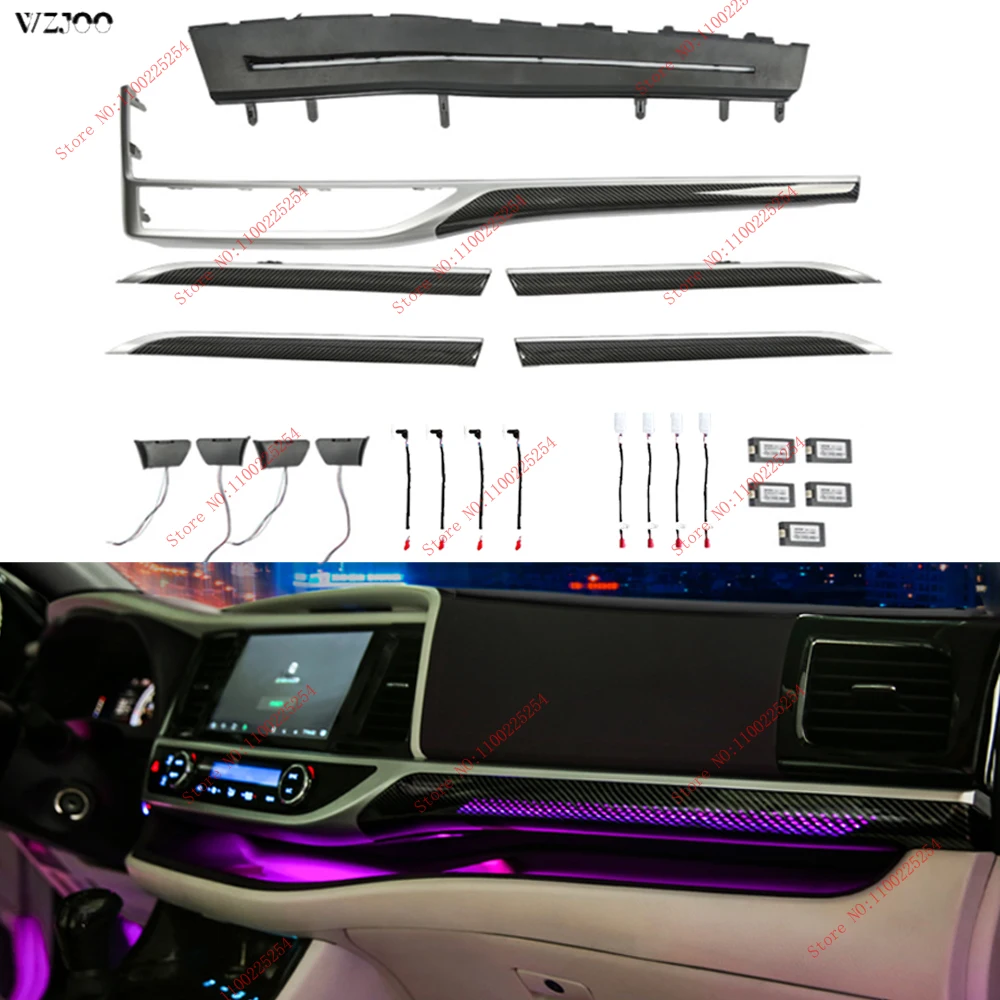 64-color ambient light for 2015-2022 Toyota Highlander ambient lights 18 lights car interior modified atmosphere light