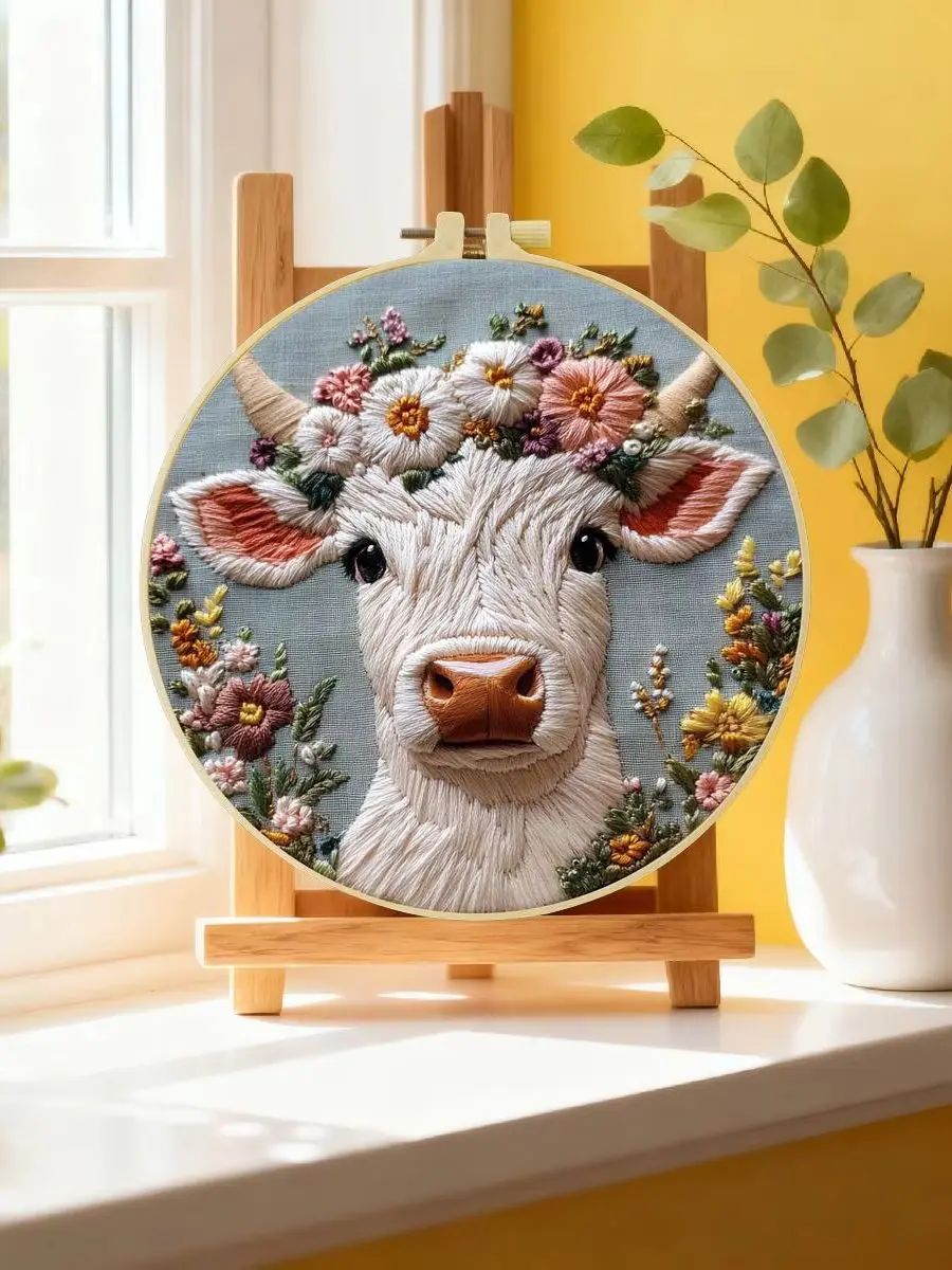1 Stück 20x20 cm/15x15 cm (7,87/6,3 Zoll) Stickerei-Starter-Kit mit Meerblick, DIY-Kit, Stickerei-Set für Anfänger – Detail 6